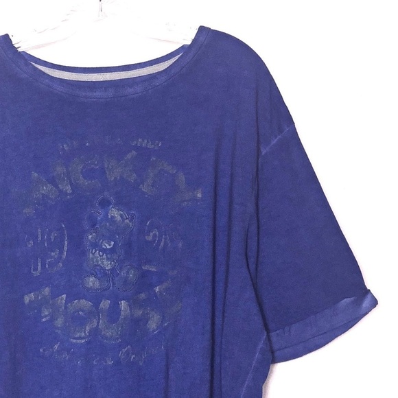 DISNEY PARKS Blue Mickey Mouse Tee XL - Picture 1 of 8